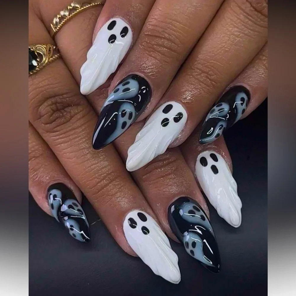 3D Spooky Ghost Press On Nail Kit NEW 🏷️